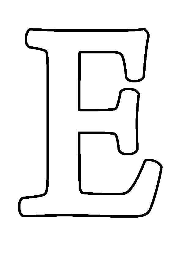 Розмальовки Букви з паперу буква е для вирізки з паперу, літери шаблони