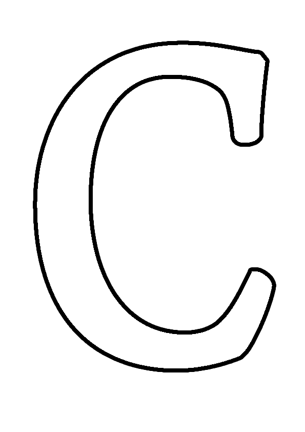Розмальовки контури буква с для дітей шаблон алфавіт вирізати з паперу