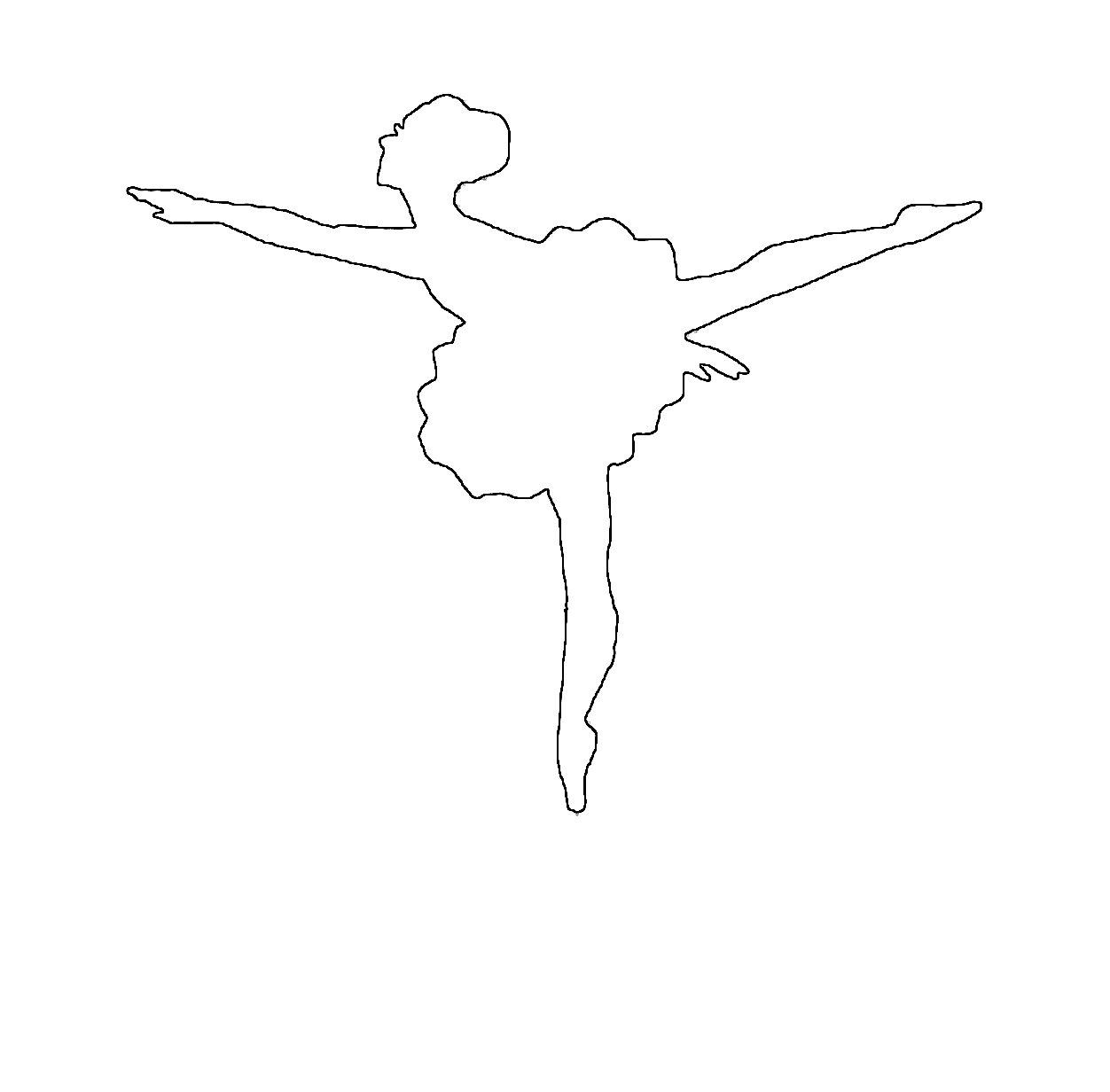Розмальовки шаблони балерин балерина контур, балерина для вирізання з паперу