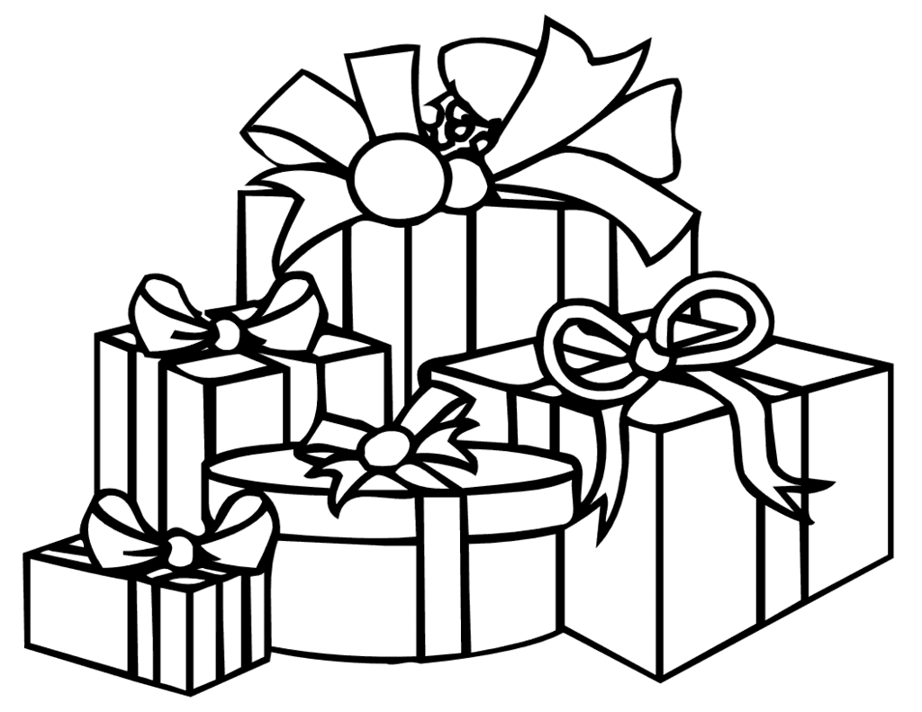 Розмальовки подарунки гора подарунків