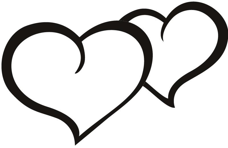 Розмальовки шаблони сердечок для вирізання  два серця шаблон для вирізання з паперу