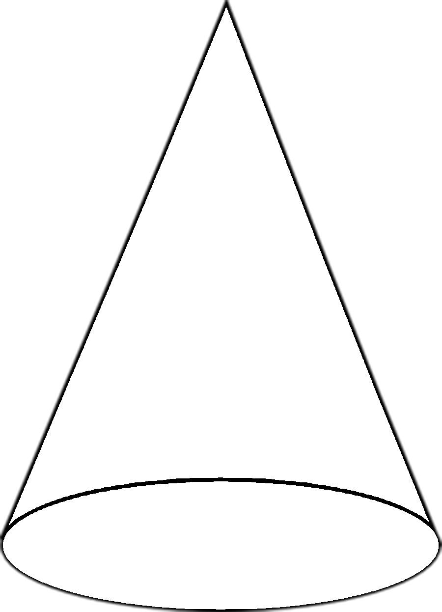 Розмальовки геометричні фігури з паперу конус шаблон для вирізання з паперу, контур для вирізання