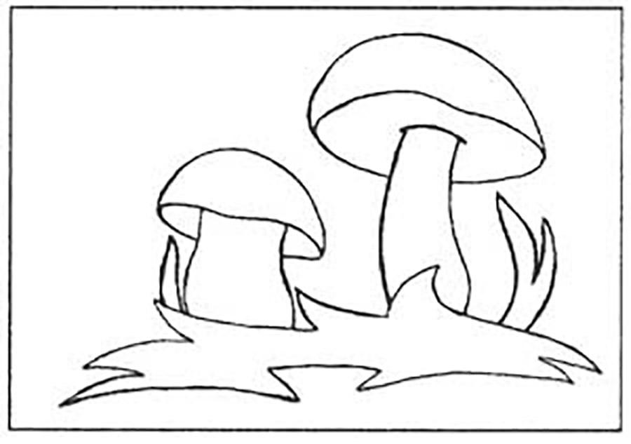 Розмальовки шаблон гриба грибочки для вирізання з паперу, шаблони для дітей