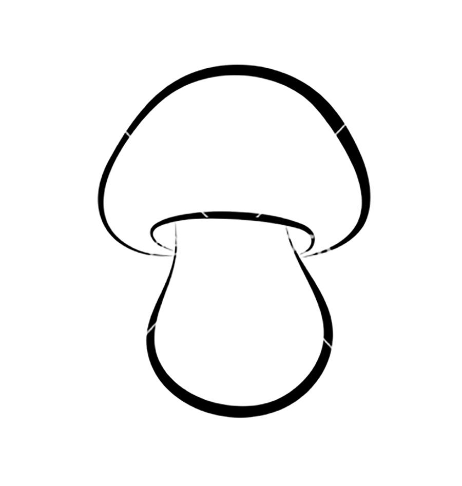Розмальовки шаблон гриба простий шаблон гриб, шаблон для вирізання з паперу