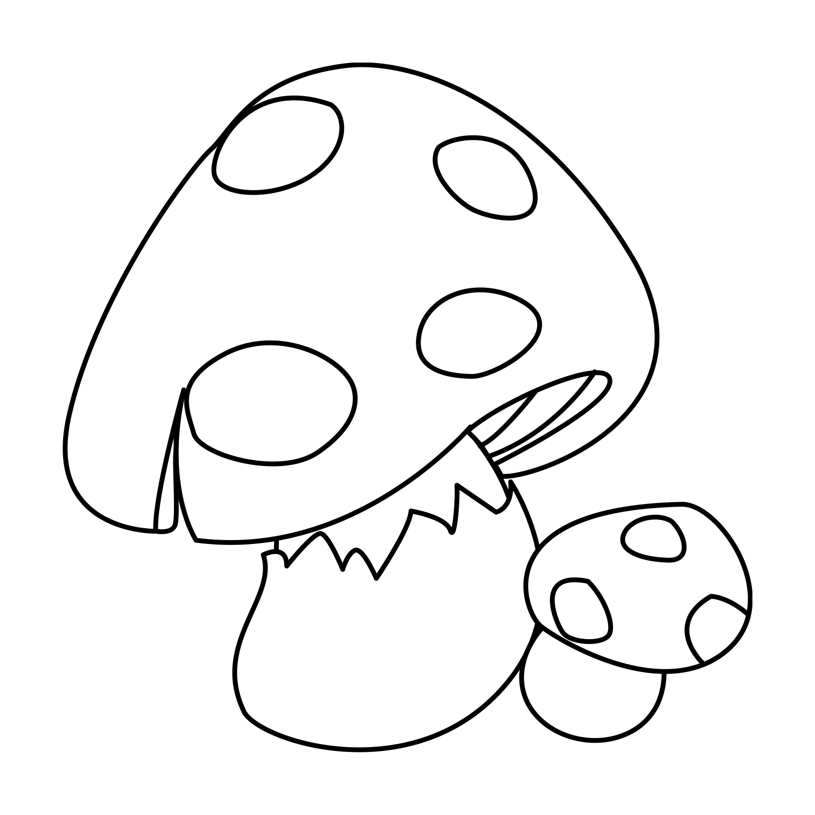 Розмальовки шаблон гриба шаблон гриба, контур для вирізання з паперу