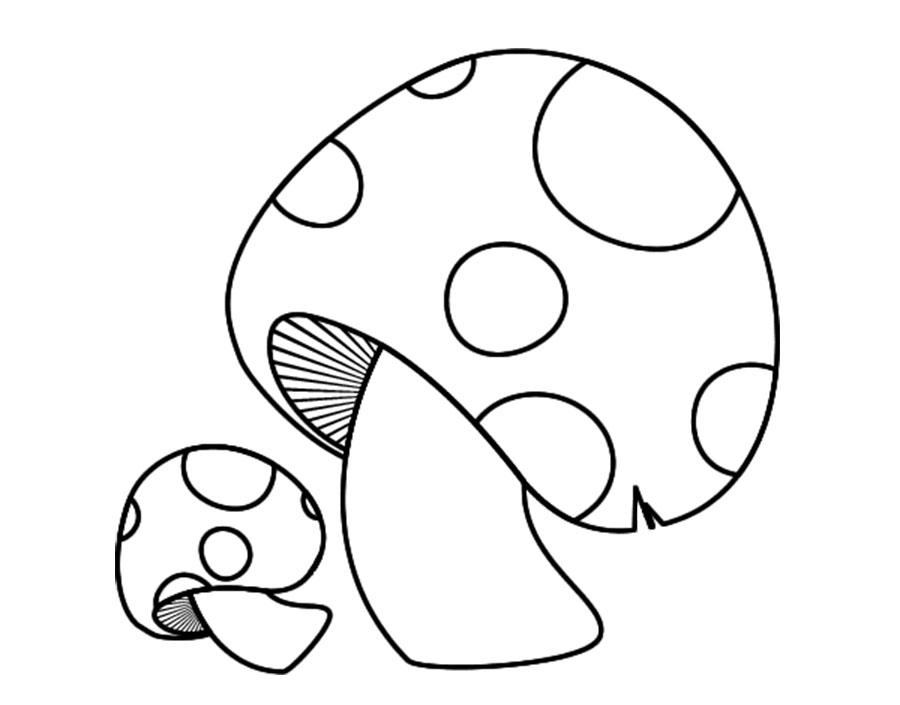 Розмальовки шаблон гриба грибочки контури, шаблони для вирізання з паперу
