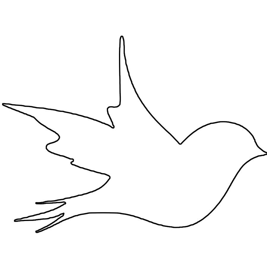 Розмальовки Контури птахів великий птах контур для вирізання з паперу
