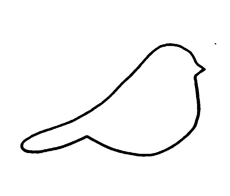 Розмальовки Контури птахів пташка контур для вирізки з паперу, шаблон