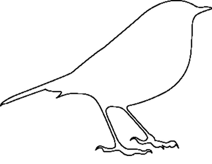 Розмальовки Контури птахів птах шаблон для вирізки з паперу, контур