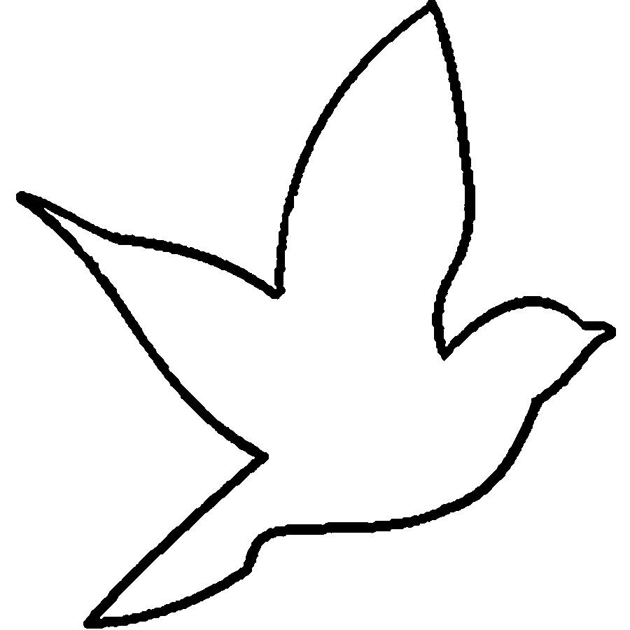 Розмальовки Контури птахів птах трафарет для вирізання з паперу