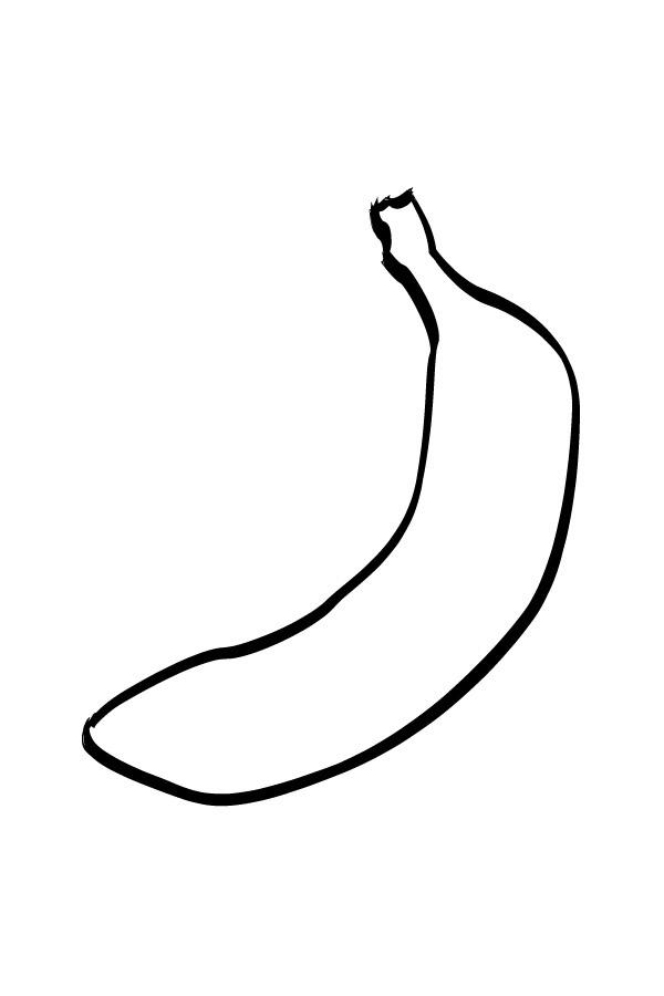Розмальовки фрукти та овочі банан контур, фрукти контур для вирізання з паперу
