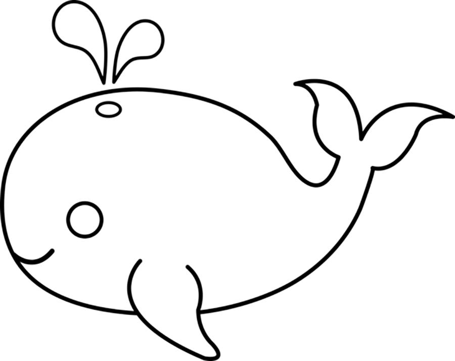 Розмальовки риби кит, риби контур для вирізання та паперу