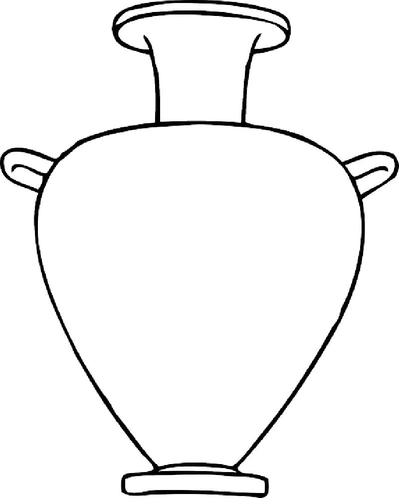 Розмальовки шаблон вази ваза контур, шаблон для вирізання з паперу