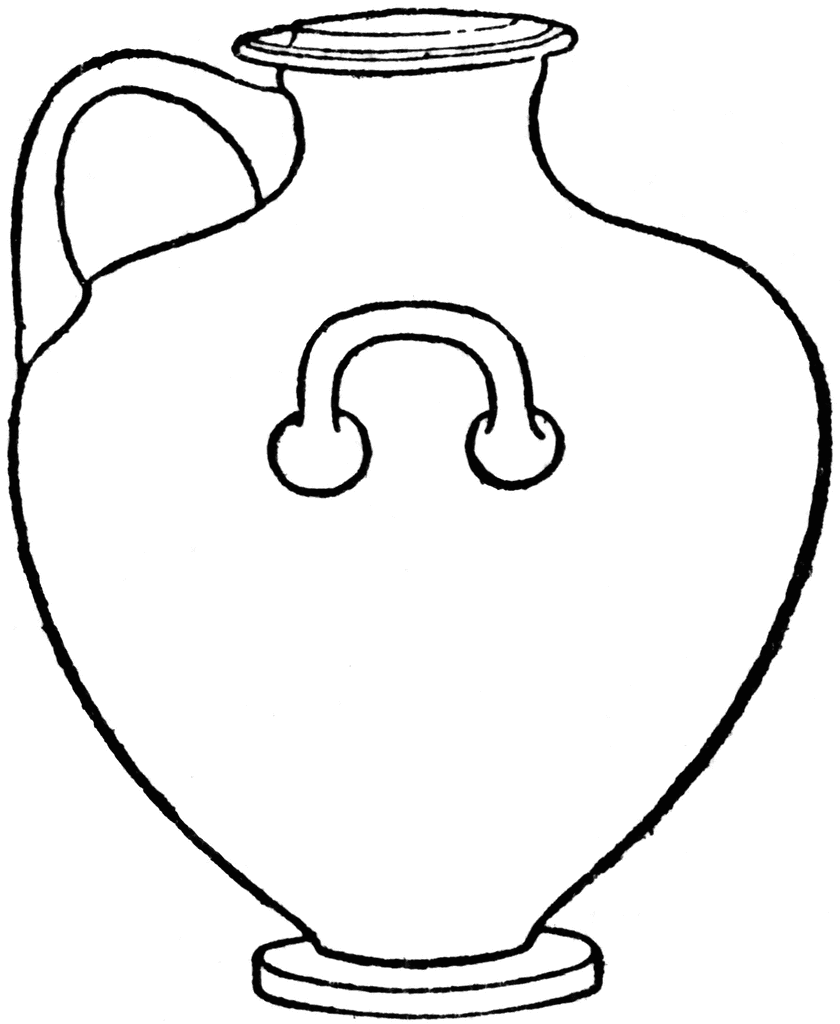 Розмальовки шаблон вази ваза з ручками контур для вирізання з паперу