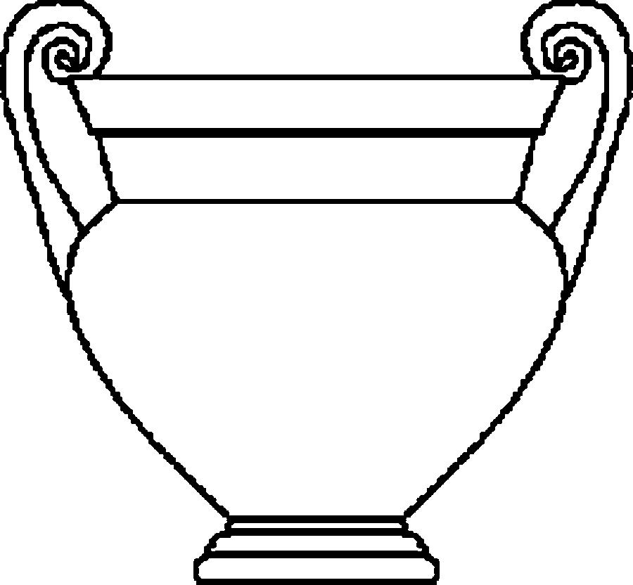 Розмальовки шаблон вази грецька ваза контур для вирізання з паперу