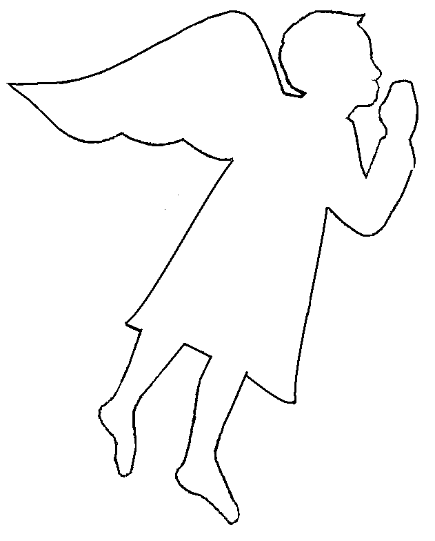 Розмальовки Ангел трафарет ангел, контур ангела для вирізання з паперу
