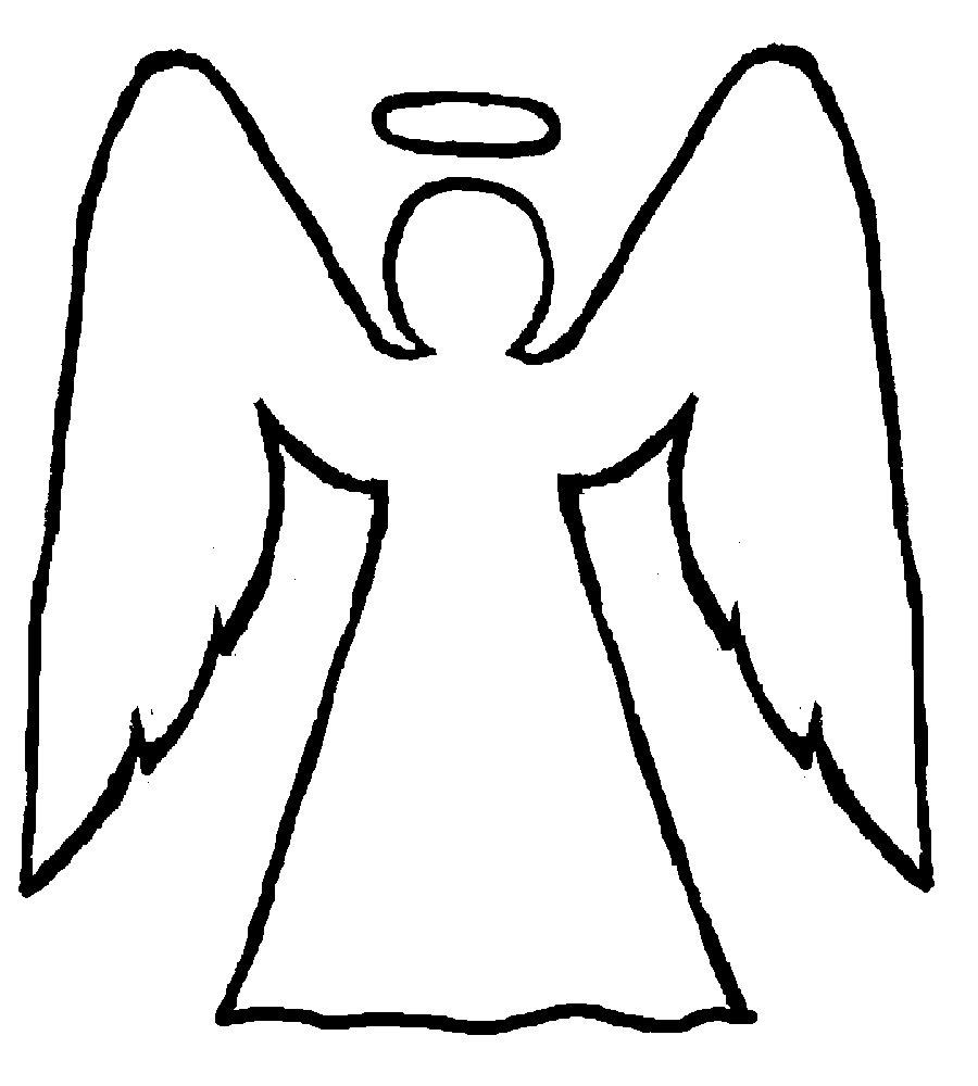 Розмальовки Ангел контур ангел, трафарет для вирізання з паперу