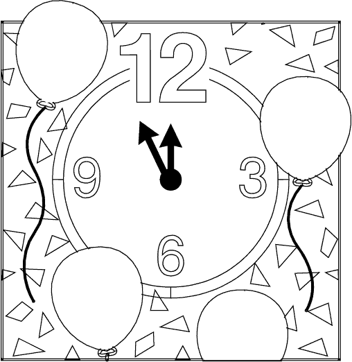Розмальовки роздрукувати розмальовки годинник на новий рік