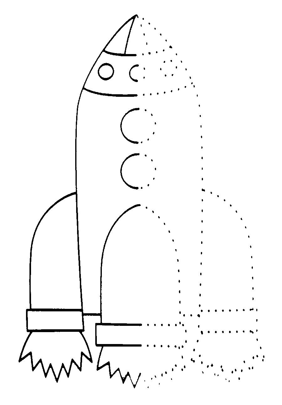 Розмальовки домалюй домалюй ракету по точкам