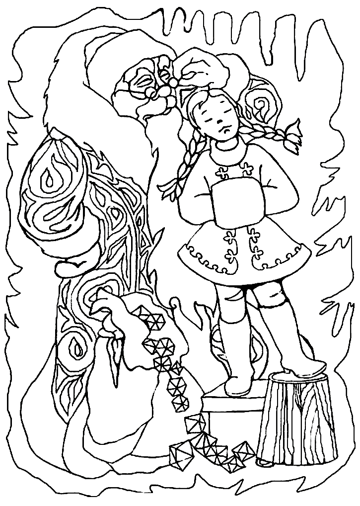 Розмальовки розмальовки до казки морозко морозко і дівчинка, казка розфарбування Морозка