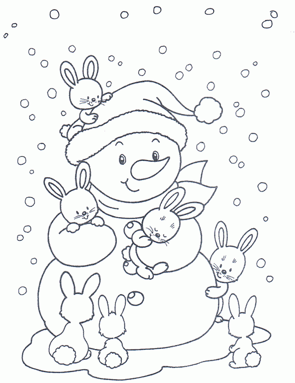 Розмальовки свято розмальовки дітям, чорно-білі картинки, новий рік, свято, зима, подарунки, зайці, зайчата