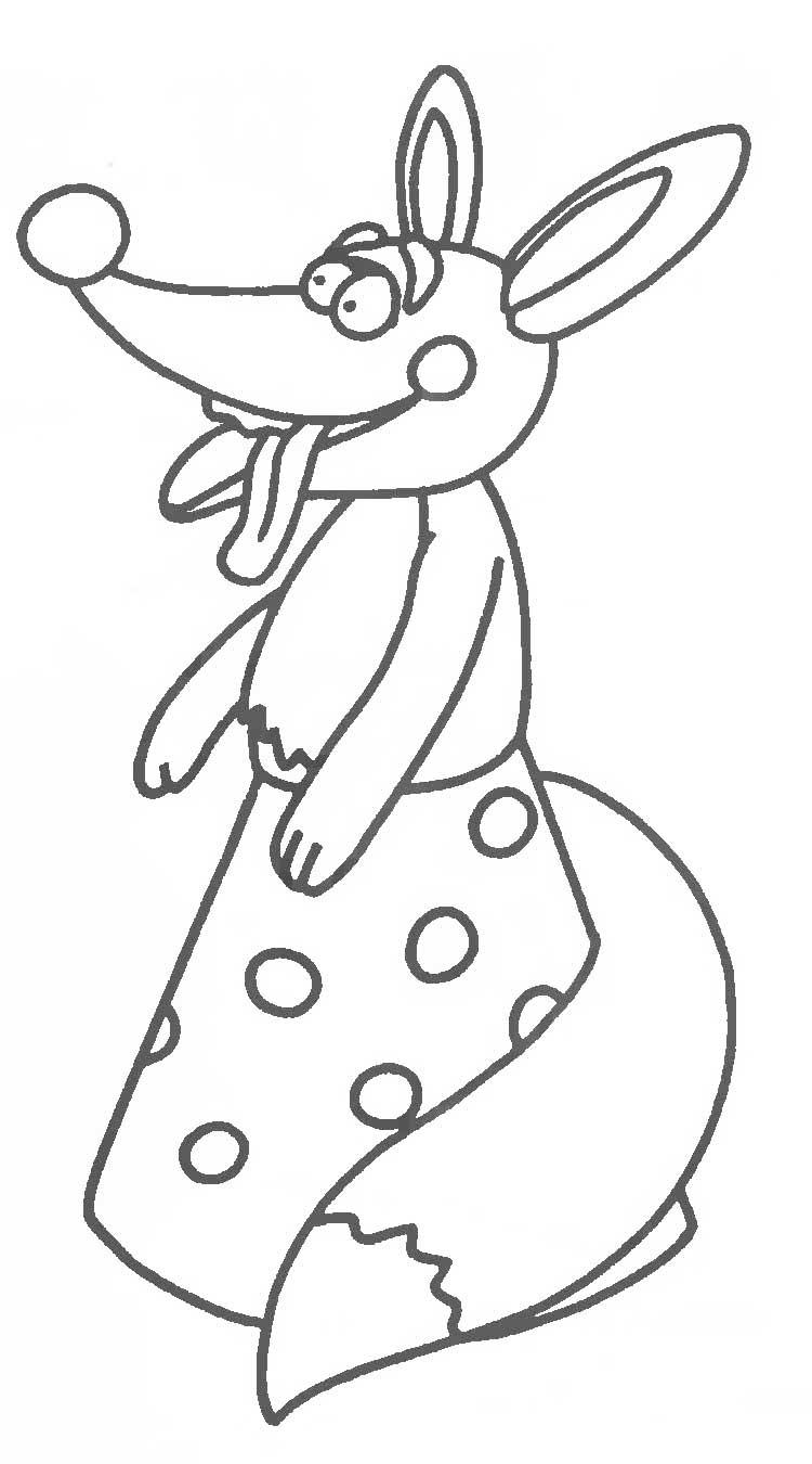 Розмальовки розмальовки для дітей за казками Варто лисиця з сукнею в горошок з висунутим язиком